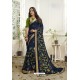 Navy Blue Designer Heavy Georgette Casual Wear Sari