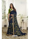 Navy Blue Designer Heavy Georgette Casual Wear Sari