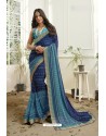 Dark Blue Designer Heavy Georgette Casual Wear Sari