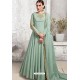 Grayish Green Heavy Embroidered Gown Style Designer Anarkali Suit