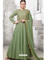 Sea Green Heavy Embroidered Gown Style Designer Anarkali Suit