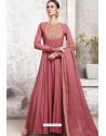 Light Red Heavy Embroidered Gown Style Designer Anarkali Suit