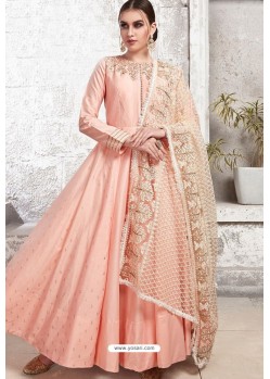 Baby Pink Heavy Embroidered Gown Style Designer Anarkali Suit