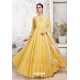 Yellow Heavy Embroidered Gown Style Designer Anarkali Suit