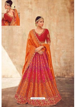 Multi Colour Heavy Designer Pure Tussar Silk Lehenga Choli