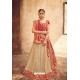 Beige Heavy Designer Pure Tussar Silk Lehenga Choli