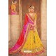 Yellow Heavy Designer Pure Tussar Silk Lehenga Choli