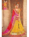 Yellow Heavy Designer Pure Tussar Silk Lehenga Choli