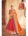 Rose Red Heavy Designer Pure Tussar Silk Lehenga Choli