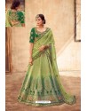 Green Heavy Designer Pure Tussar Silk Lehenga Choli