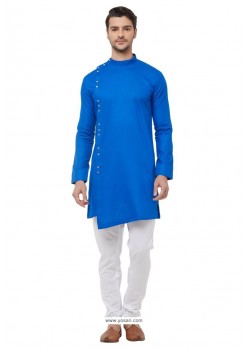 Dark Blue Readymade Kurta Pajama For Men