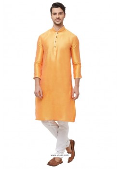 Orange Readymade Kurta Pajama For Men