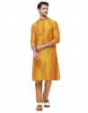 Mustard Readymade Kurta Pajama For Men