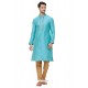 Turquoise Readymade Kurta Pajama For Men