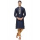 Navy Blue Readymade Kurta Pajama For Men