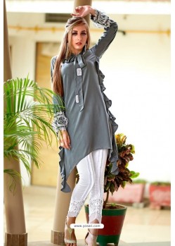 Grey Designer Casual Wear Readymade Fancy Kurti