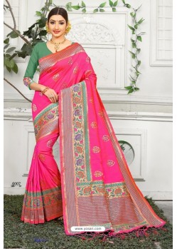 Rani Designer Party Wear Lichi Silk Sari