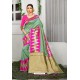 Multi Colour Designer Party Wear Lichi Silk Sari