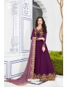 Purple Heavy Embroidered Gown Style Designer Anarkali Suit