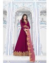 Medium Violet Heavy Embroidered Gown Style Designer Anarkali Suit