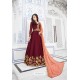 Maroon Heavy Embroidered Gown Style Designer Anarkali Suit