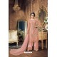 Light Orange Heavy Festival Wear Net Palazzo Suit