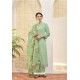 Sea Green Heavy Party Wear Jacquard Cotton Palazzo Suit