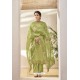 Green Heavy Party Wear Jacquard Cotton Palazzo Suit