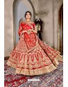 Red Bridal Heavy Embroidered Silk Lehenga Choli