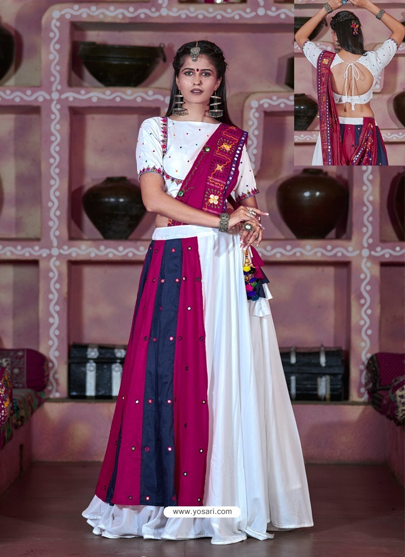 white designer ethnic wear rajasthani style lehenga choli