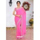 Light Pink Latest Designer Party Wear Hand Work Sari