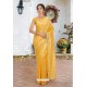 Yellow Latest Designer Party Wear Hand Work Sari