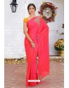 Dark Peach Latest Designer Party Wear Hand Work Sari