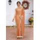 Light Orange Latest Designer Party Wear Hand Work Sari