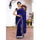 Navy Blue Latest Designer Party Wear Hand Work Sari