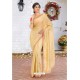 Cream Latest Designer Party Wear Hand Work Sari