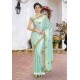 Olive Green Latest Designer Party Wear Hand Work Sari