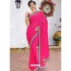 Fuchsia Latest Designer Party Wear Hand Work Sari