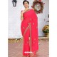 Dark Peach Latest Designer Party Wear Hand Work Sari