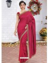 Maroon Latest Designer Party Wear Hand Work Sari