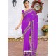 Lavender Latest Designer Party Wear Hand Work Sari