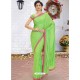 Parrot Green Latest Designer Party Wear Hand Work Sari