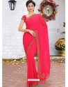 Dark Peach Latest Designer Party Wear Hand Work Sari