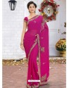 Medium Violet Latest Designer Party Wear Hand Work Sari