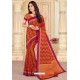 Rust Latest Designer Casual Wear Organza Silk Sari