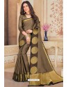Brown Latest Designer Casual Wear Organza Silk Sari