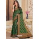 Forest Green Latest Designer Casual Wear Organza Silk Sari