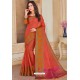 Rust Latest Designer Casual Wear Organza Silk Sari