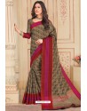 Camel Latest Designer Casual Wear Organza Silk Sari