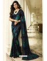 Navy Blue Designer Party Wear Silk Georgette Sari